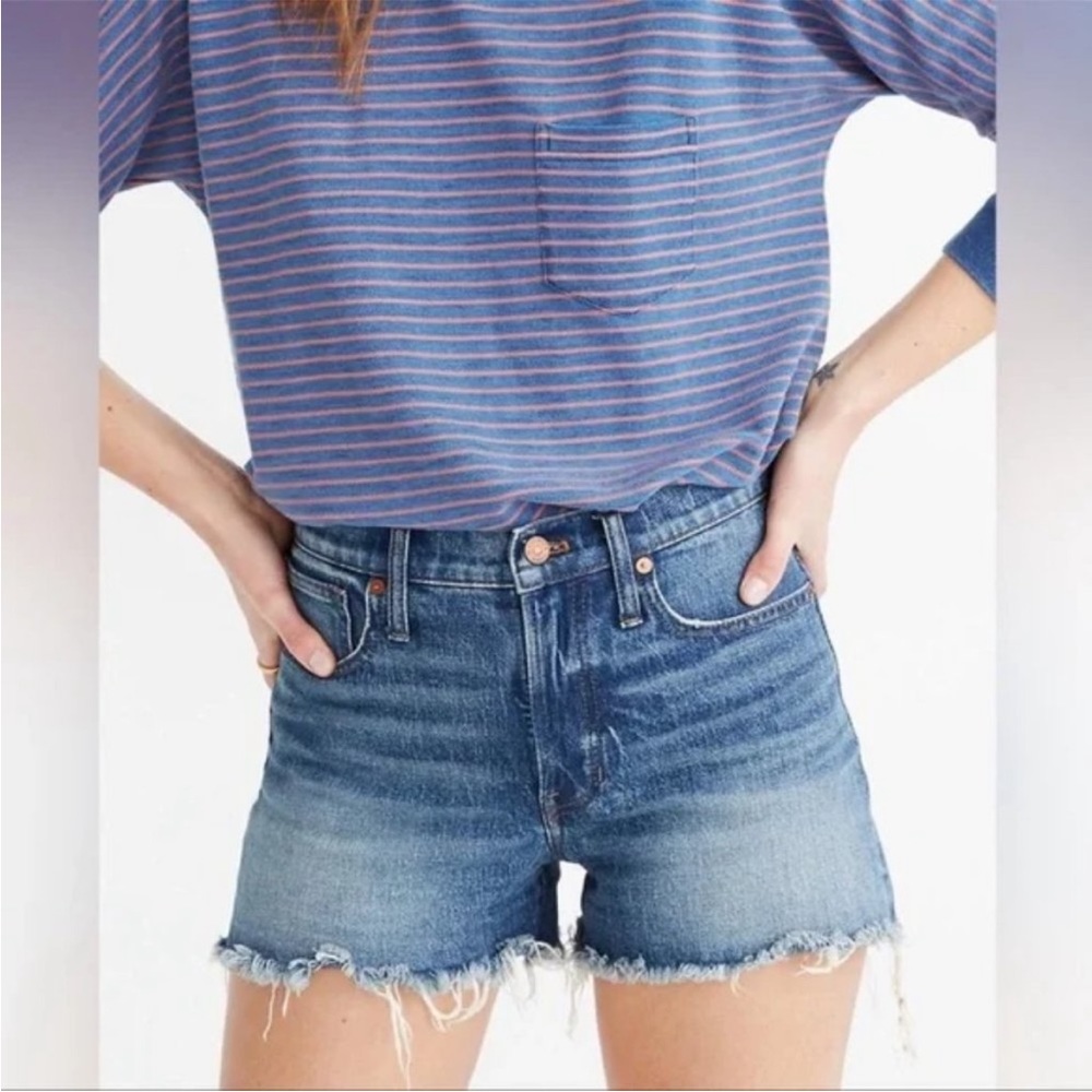 Madewell The Perfect Jean Shorts distressed 100% cotton high rise shorts size 31